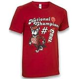 NCAA 1983 North Carolina State Wolfpack Basketball National Champions Red Ringer Tee Shirt at Champions Again