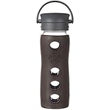 Lifefactory Cafe Collection Hot Beverage Glass Bottle with Cafe Cap, Espresso, 16-Ounce