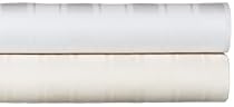 450-Thread-Count Cotton Sateen Lisa Stripe King Sheet Set, Ivory