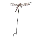 Metal And Stained Glass Dragonfly Stake