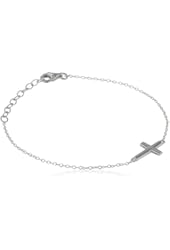 Sideways Cross Bracelet, 6.25+1.2" Extender