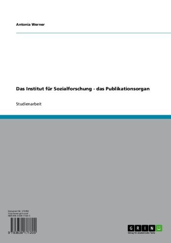 Das Institut für Sozialforschung -  das Publikationsorgan (German Edition)