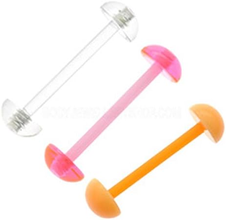 Acrylic Flat Dome Tongue Retainer 1.6mm x 16mm (Flesh Tone)