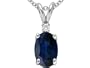 1.02 cttw Genuine Sapphire and Diamond Pendant in 14k White Gold LIFETIME WARRANTY