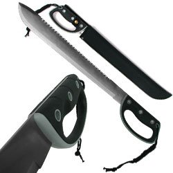 New Trademark Full Tang 24.75 Inch Rubber Grip Machete Stainless Steel Durable Black Nylon Sheath