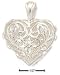 Sterling Silver 25mm Diamond Cut Filigree Heart Charm
