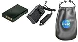 Amsahr - Digital Replacement Battery Plus Mini Battery Travel Charger For Specific Digital Camera And Camcorder Models / Compatible With Fuji Np-120, Contax Tvs Digital, Fujifilm Finepix F10, Mustek Dv 12M, Dv 5500, Dv 9300, Mdc 6500Z, Mx, Mx4, Ricoh Caplio 300G, 400G Wide And Battery Models Fujifilm Np-120, Kyocera Bp-1500S, Panasonic Cga103450, Panasonic Cga-E/101, Ricoh Db-43 Charges With Intelligent Charge Technology - Includes Car Adapter And Leatherette Camera / Lens Accessories Pouch