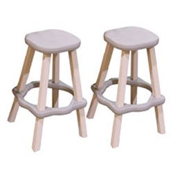 Leisure Accents Barstool Set (2/Carton), Gray/Beige, 26 Inches Tall