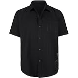 BURNSIDE Dobby Stripe Mens Shirt - Black