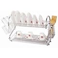 2 Tier Stainless Steel Chrome Dish Drainer with Drip Tray