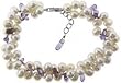 Genuine Fresh Water Pearl and Amethyst Sterling Silver Bracelet