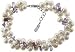 Jewelry : Genuine Fresh Water Pearl and Amethyst Sterling Silver Bracelet