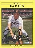 Paul Faries, San Diego Padres, 1991 Fleer Autographed Card