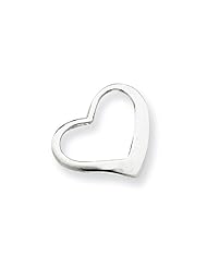 14k White Gold Floating Heart Pendant