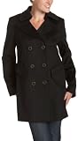 Cole Haan Women's Wool Cashmere Peacoat Jacket with Inverted Box Pleat and Half Belt on Back