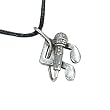 Microphone & Notes Pewter Pendant Necklace