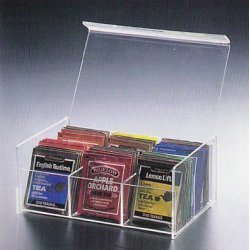 Childrens Toyshop  Kitchen & Housewares : 6 Compact Tea Bag Box (Clear) (8.5"L x 5.5"W x 3.5"H)