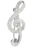 CZ Treble Clef Pin