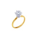 Stunning! Women's 14k Yellow-gold 8.00mm (2 CT) Moissanite Solitaire Engagement Ring by Vicky K Designs - 4.5