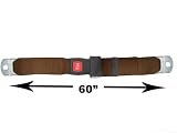 2-Point Lap Seat Belt, Brown, 60 Inch Length, with Push Button Release