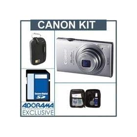 Canon PowerShot ELPH 320 HS Digital Camera Kit - Silver - with 16GB SD Memory Card, Camera Case, Cleaning Kit