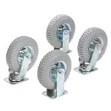 8" X 2.80" Full Pneumatic Caster Kit 2 Swivel, 2 Rigid