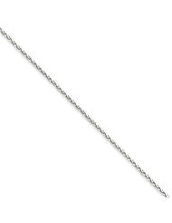 14k White Gold 14in 1.4mm Solid Diamond Cut Spiga Chain. Metal Wt- 3.84g