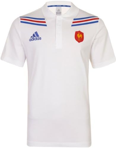 Adidas Mens FFR France Rugby Polo Shirt Short Sleeve Jersey