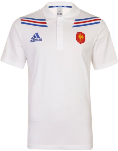 Adidas Mens FFR France Rugby Polo Shirt Short Sleeve Jersey