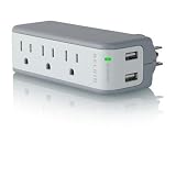 Belkin Mini Surge 3OUT Wall Mount 75K  918J with USB Charger
