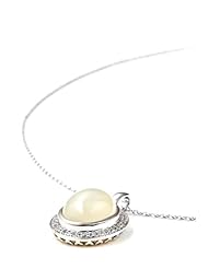 9.90 ct. t.w. Genuine White Moonstone and White Topaz Sterling Silver Pendant