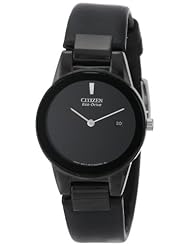 Citizen Womens GA1055-06E  Eco-Drive "Axiom" Stainless Steel and Black Leather Watch