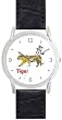 Tiger - Chinese Symbol - WATCHBUDDY&reg; DELUXE SILVER TONE WATCH - Black Strap - Small Size (Children's: Boy's & Girl's Size)