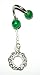 Celtic Knot Circle Belly Button Ring with Malachite