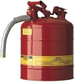 Justrite 10661 Type II D.O.T. Compliant Premium Coated Steel Safety Can. Added features include heavy-duty roll bars, and extra hand holds for carrying and pouring. Dual fusible-linked bracket. DOT/UN Rates 1A1/Y1.2/100. 2 1/2 gallon capacity. Can dimens