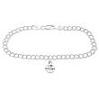 Sterling Silver I Love Hockey Disc on 4mm Charm Bracelet