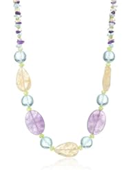 Multi-Gemstone Nugget and Chip Necklace, 16" + 3"