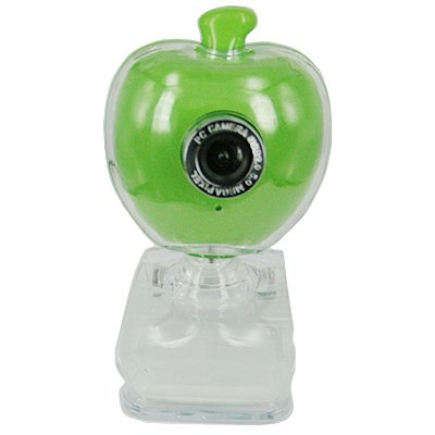 HDE 5.0 Megapixel Apple Shaped Webcam w/Microphone (Green)