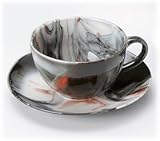 【美濃焼 コーヒー碗皿】 ブラックマーブル 珈琲碗皿