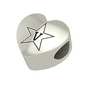 Vanderbilt Commodores Heart Bead Fits Pandora Style Bracelets