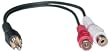 2 RCA Female / 1 RCA Male, 6 inch Audio Adapter