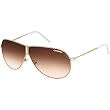 Carrera Easy/S Adult Aviator Metal Sports Sunglasses - Gold Matte White/Brown Gradient