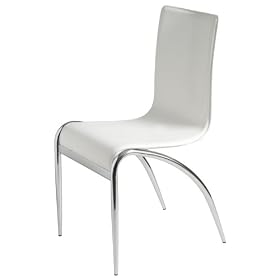 Euro Style Grace Leather Chair, White, Set of 4