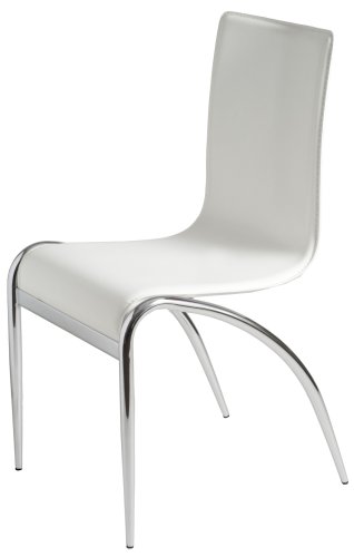 ITALMODERN Grace Leather Chair, White, Set of 4