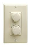 Leviton RTD01-10A IllumaTech 1.5A 300W Rotary Combo Fan Speed Dimmer Control, Single-Pole, Almond
