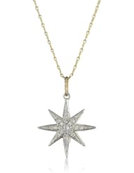 Mizuki Silver and Diamond Icicle Star on Gold Chain Necklace