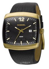 Diesel Gents DZ1205 Black Leather Strap With Black Dial Date Function