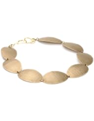 Shaesby "Cypress" 14k Yellow Gold Textured Oval Soft Bracelet