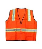Reviews  sissy bar motorcycle  Black Friday  Safety Vest Zipper Two Tone High Visibility Orange, Reflective Stripes