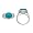 Sterling Silver Oval Reconstituted Turquoise/Filigree Side Ring - Size 6